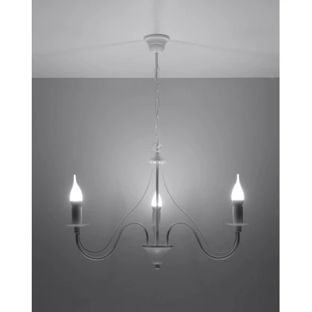 Lampy-sufitowe - biały żyrandol 3 ramiona e14 minerwa sl.0213 sollux lighting 