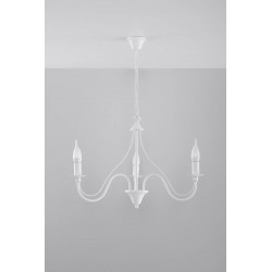 Lampy-sufitowe - biały żyrandol 3 ramiona e14 minerwa sl.0213 sollux lighting 