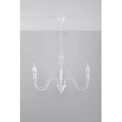 Lampy-sufitowe - biały żyrandol 3 ramiona e14 minerwa sl.0213 sollux lighting 