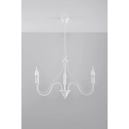 Lampy-sufitowe - biały żyrandol 3 ramiona e14 minerwa sl.0213 sollux lighting 