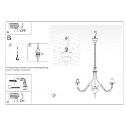 Lampy-sufitowe - biały żyrandol 3 ramiona e14 minerwa sl.0213 sollux lighting 