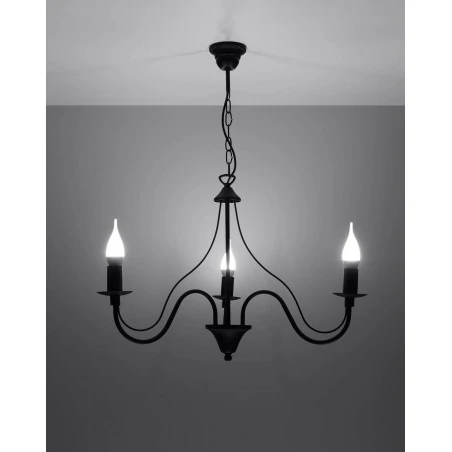 Lampy-sufitowe - czarny żyrandol 3 ramiona e14 minerwa sl.0217 sollux lighting 