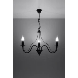 Lampy-sufitowe - czarny żyrandol 3 ramiona e14 minerwa sl.0217 sollux lighting 