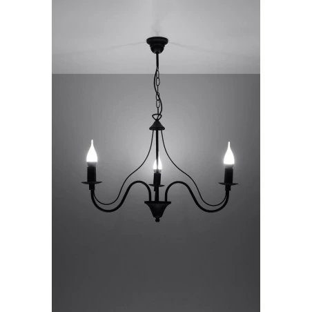 Lampy-sufitowe - czarny żyrandol 3 ramiona e14 minerwa sl.0217 sollux lighting 