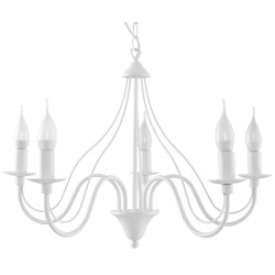 Lampy-sufitowe - biały żyrandol 5 ramion e14 minerwa sl.0214 sollux lighting