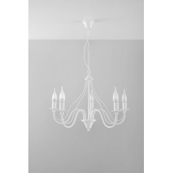 Lampy-sufitowe - biały żyrandol 5 ramion e14 minerwa sl.0214 sollux lighting 