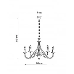 Lampy-sufitowe - biały żyrandol 5 ramion e14 minerwa sl.0214 sollux lighting 