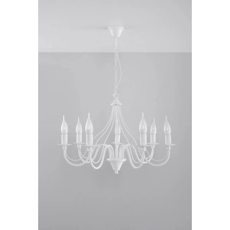 Lampy-sufitowe - biały żyrandol 7 ramion e14 minerwa sl.0215 sollux lighting 