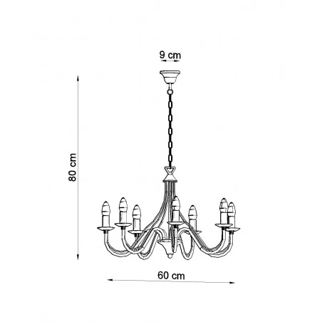 Lampy-sufitowe - żyrandol czarny 7 ramion e14 minerwa sl.0219 sollux lighting 