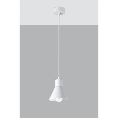 Lampy-sufitowe - sl.0983 biała lampa wisząca klasyczna stalowa taleja 1 e27 sollux 