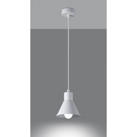 Lampy-sufitowe - sl.0983 biała lampa wisząca klasyczna stalowa taleja 1 e27 sollux 
