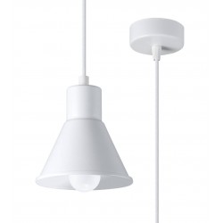 Lampy-sufitowe - sl.0983 biała lampa wisząca klasyczna stalowa taleja 1 e27 sollux