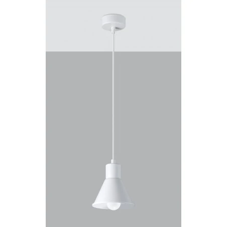 Lampy-sufitowe - sl.0983 biała lampa wisząca klasyczna stalowa taleja 1 e27 sollux 