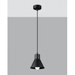 Lampy-sufitowe - sl.0985 prosta czarna lampa wisząca e27 taleja 1 sollux 