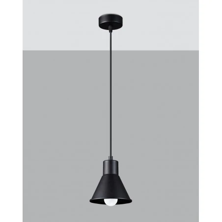 Lampy-sufitowe - sl.0985 prosta czarna lampa wisząca e27 taleja 1 sollux 
