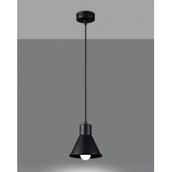 Lampy-sufitowe - sl.0985 prosta czarna lampa wisząca e27 taleja 1 sollux 