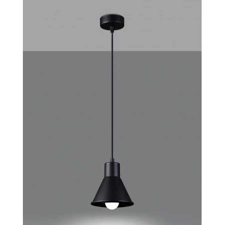 Lampy-sufitowe - sl.0985 prosta czarna lampa wisząca e27 taleja 1 sollux 
