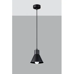 Lampy-sufitowe - sl.0985 prosta czarna lampa wisząca e27 taleja 1 sollux 