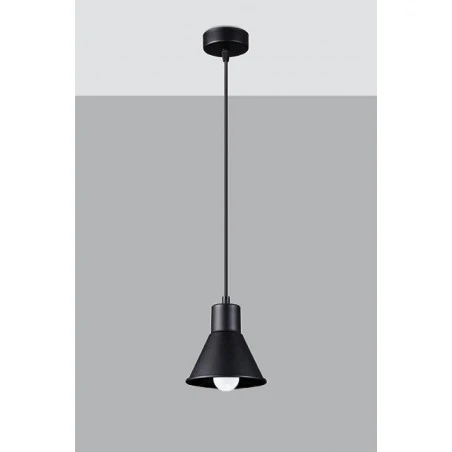 Lampy-sufitowe - sl.0985 prosta czarna lampa wisząca e27 taleja 1 sollux 