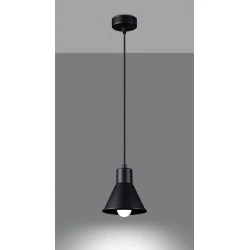 Lampy-sufitowe - sl.0985 prosta czarna lampa wisząca e27 taleja 1 sollux 