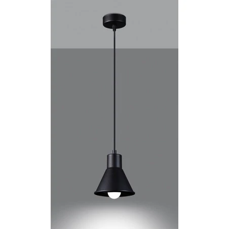 Lampy-sufitowe - sl.0985 prosta czarna lampa wisząca e27 taleja 1 sollux 