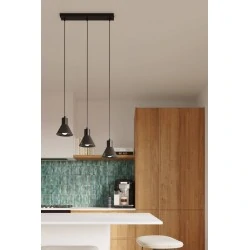 Lampy-sufitowe - sl.0985 prosta czarna lampa wisząca e27 taleja 1 sollux 