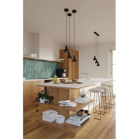 Lampy-sufitowe - sl.0985 prosta czarna lampa wisząca e27 taleja 1 sollux 