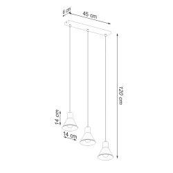 Lampy-sufitowe - sl.0986 czarna lampa wisząca potrójna zwis do kuchni taleja 3 x e27 sollux 