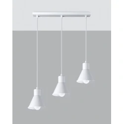 Lampy-sufitowe - sl.0984 biała lampa wisząca potrójny zwis taleja 3xe27 sollux 