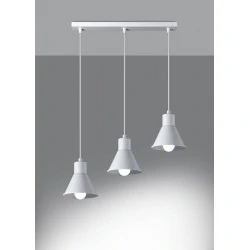 Lampy-sufitowe - sl.0984 biała lampa wisząca potrójny zwis taleja 3xe27 sollux 