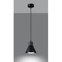 Oswietlenie-sufitowe - czarna lampa wisząca tazila sl.0989 sollux lighting 