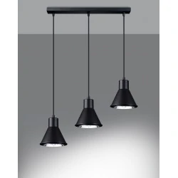 Oswietlenie-sufitowe - czarna lampa wisząca 3xgu10 tazila sl.0990 sollux lighting 