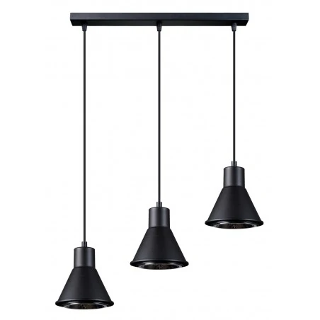 Oswietlenie-sufitowe - czarna lampa wisząca 3xgu10 tazila sl.0990 sollux lighting 