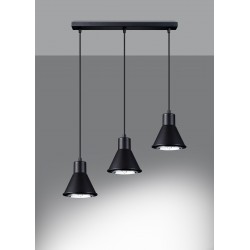 Oswietlenie-sufitowe - czarna lampa wisząca 3xgu10 tazila sl.0990 sollux lighting 
