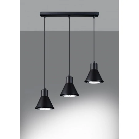 Oswietlenie-sufitowe - czarna lampa wisząca 3xgu10 tazila sl.0990 sollux lighting 