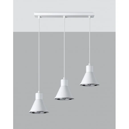 Oswietlenie-sufitowe - biała lampa wisząca 3xgu10 tazila sl.0988 sollux lighting 