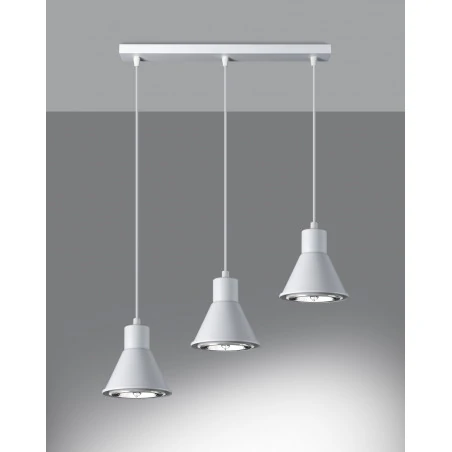 Oswietlenie-sufitowe - biała lampa wisząca 3xgu10 tazila sl.0988 sollux lighting 