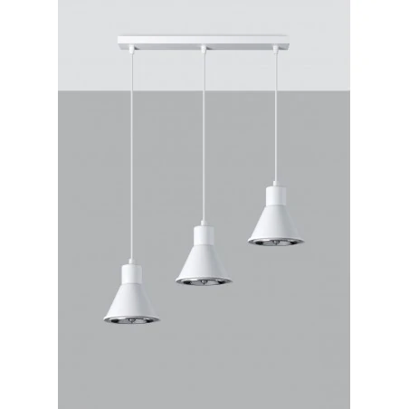 Oswietlenie-sufitowe - biała lampa wisząca 3xgu10 tazila sl.0988 sollux lighting 