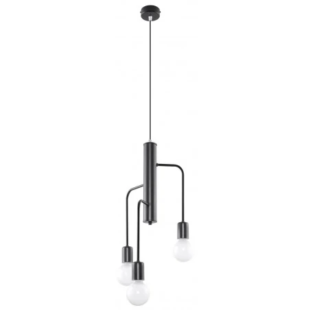 Lampy-sufitowe - nowoczesna lampa sufitowa industrial 3xe27 czarna duomo 3m sl.0302 sollux 