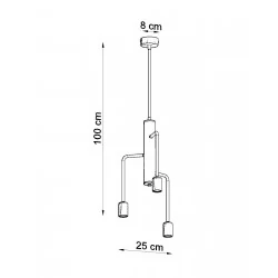 Lampy-sufitowe - nowoczesna lampa sufitowa industrial 3xe27 czarna duomo 3m sl.0302 sollux 