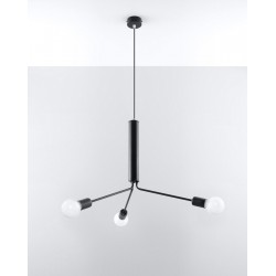 Lampy-sufitowe - żyrandol potrójny pajączek 3xe27 polska produkcja duomo 3d sl.0303 sollux 