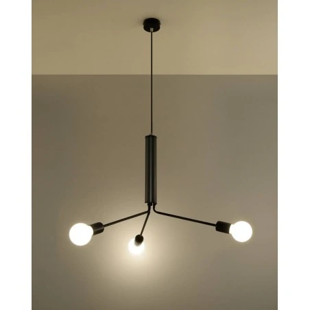 Lampy-sufitowe - żyrandol potrójny pajączek 3xe27 polska produkcja duomo 3d sl.0303 sollux 