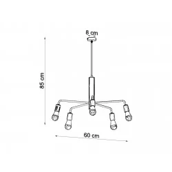 Lampy-sufitowe - żyrandol lampa sufitowa pajączek duomo 5xe27 sl.0304 sollux 