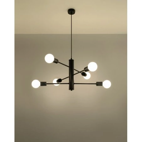 Lampy-sufitowe - żyrandol industrialna lampa pajączek duomo 6xe27 sl.0305 sollux 