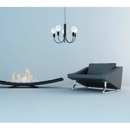 Oswietlenie-sufitowe - czarny żyrandol 5xe27 piccolo sl.0855 sollux lighting 