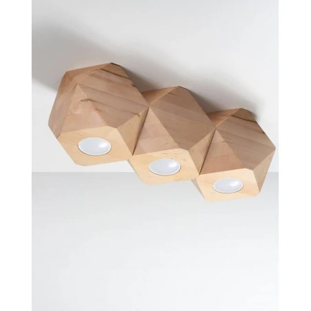 Oswietlenie-sufitowe - plafon z naturalnego drewna 3xgu10 woody sl.1010 sollux lighting 