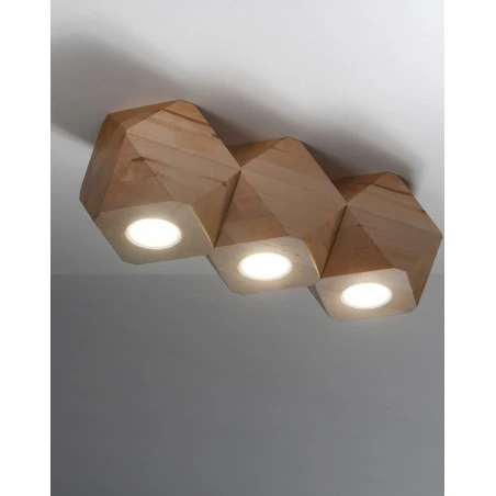 Oswietlenie-sufitowe - plafon z naturalnego drewna 3xgu10 woody sl.1010 sollux lighting 