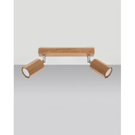 Oswietlenie-sufitowe - drewniany plafon 2xgu10 zeke sl.1029 sollux lighting 