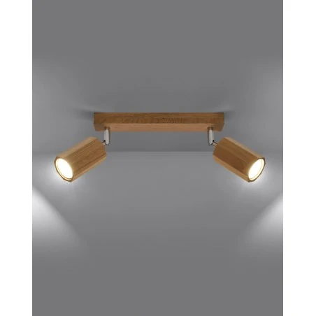 Oswietlenie-sufitowe - drewniany plafon 2xgu10 zeke sl.1029 sollux lighting 