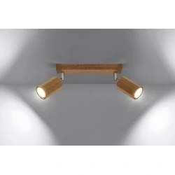 Oswietlenie-sufitowe - drewniany plafon 2xgu10 zeke sl.1029 sollux lighting 